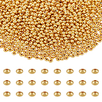 1500Pcs CCB Plastic Beads, Round, Golden, 4x3.5mm, Hole: 1.4mm(CCB-LP0001-03)