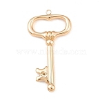 304 Stainless Steel Pendants, Key Charms, Light Gold, 45.5x24x3.5mm, Hole: 2mm(SA-CBA7A79-03KCG)