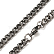 Retro 304 Stainless Steel Cuban Link Chain Necklaces, Antique Silver, 27.76 inch(70.5cm)(NJEW-L173-027AS-02)