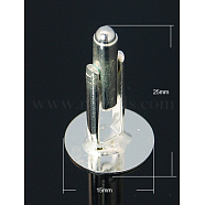 Brass Cuff Button, Cufflink Findings for Apparel Accessories, Silver, 25x15mm(X-KK-E064-S)