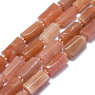 Natural Peach Moonstone Beads Strands, Nuggets, 11~14x6~8mm, Hole: 0.9mm, about 28~32pcs/strand, 15.75''(40cm)(G-O170-143)