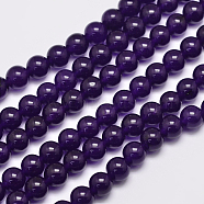 Natural Malaysia Jade Bead Strands, Dyed, Round, Indigo, 8mm, Hole: 1.0mm, about 48pcs/strand, 15 inch(X-G-A146-8mm-A01)