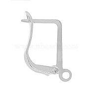 304 Stainless Steel Hoop Earring Findings, Latch Back, Stainless Steel Color, 18 Gauge, 17.2x12mm, Pin: 1mm(STAS-E194-26P)