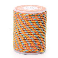 4-Ply Polycotton Cord Metallic Cord, Handmade Macrame Cotton Rope, for String Wall Hangings Plant Hanger, DIY Craft String Knitting, Orange, 1.5mm, about 4.3 yards(4m)/roll(OCOR-Z003-D20)