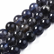 Natural Iolite/Cordierite/Dichroite Beads Strands, Round, 6mm, Hole: 0.8mm, about 60~62pcs/strand, 15.16 inch(38.5cm)(G-S376-005A)