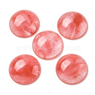 Cherry Quartz Glass Cabochons, Flat Round, 30x7~8.5mm(G-C115-02B-04)