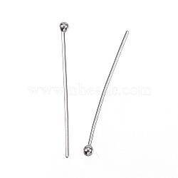 304 Stainless Steel Ball Head Pins, Stainless Steel Color, 25mm, Pin: 0.7mm, 21 Gauge, Head: 2mm(STAS-D448-023P)