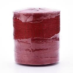 Waxed Polyester Cord for Jewelry Making, Flat, FireBrick, 0.7mm, about 743.65 yards(680m)/roll(YC-F002-121)
