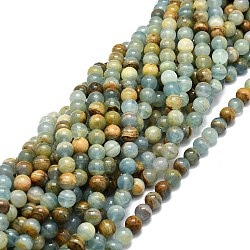 Natural Blue Calcite Beads Strands, Round, 8mm, Hole: 1mm, about 48pcs/strand, 15.55''(39.5cm)(G-E576-09B)