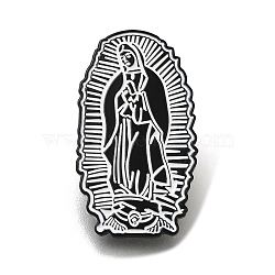 Holy Virgin Safety Enamel Pins, Black Alloy Badge for Suit Shirt Collar, Men/Women, Black, 30x17x1.5mm(JEWB-L016-05EB)