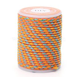 4-Ply Polycotton Cord, Handmade Macrame Cotton Rope, for String Wall Hangings Plant Hanger, DIY Craft String Knitting, Orange, 1.5mm, about 4.3 yards(4m)/roll(OCOR-Z003-D20)