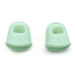 Silicone Rings, Thimble Rings, Knitting Sewing Tool, Aquamarine, 23mm(PW-WG89938-02)