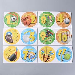 1~12 Months Number & Sports Meet Themes Baby Milestone Stickers, Number Pattern, 10cm, 12pcs/Set(DIY-H127-B05)