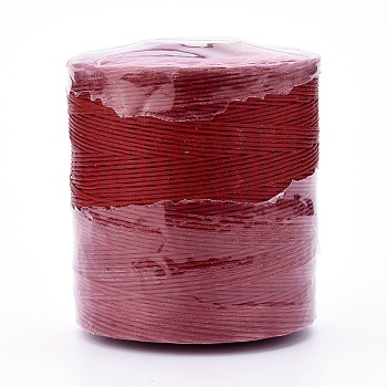 Waxed Polyester Cord for Jewelry Making, Flat, FireBrick, 0.7mm, about 743.65 yards(680m)/roll