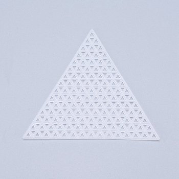 Plastic Mesh Canvas Sheets, for Embroidery, Acrylic Yarn Crafting, Knit and Crochet Projects, Triangle, White, 7.5x7.5x1.4cm, Hole: 1.56x1.56mm