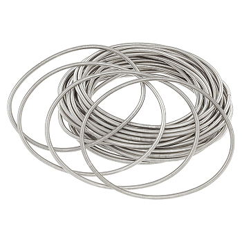 30Pcs Spring Bracelets, Minimalist Bracelets, Steel French Wire Gimp Wire, for Stackable Wearing, Platinum, 12 Gauge, 2mm, Inner Diameter: 58.5mm