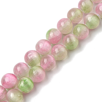 Natural Selenite Beads Strands, Grade A, Dyed, Round, Plum, 8.5mm, Hole: 0.8mm, about 46pcs/strand, 15.35''(39cm)