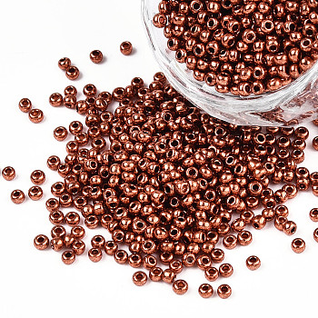 11/0 Grade A Round Glass Seed Beads, Dyed, Sienna, 2.3x1.5mm, Hole: 1mm, about 48500pcs/pound