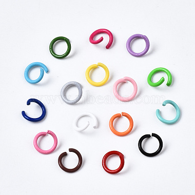 Spray Painted Iron Open Jump Rings(X-IFIN-T017-04B)-2