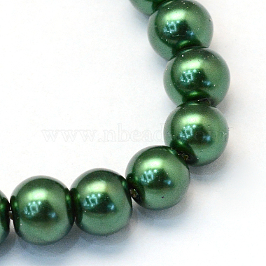 Backen gemalt pearlized Glasperlen runden Perle Stränge(HY-Q003-4mm-75)-2