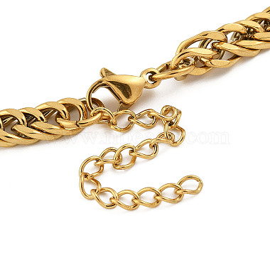 6Pcs Ion Plating(IP) 304 Stainless Steel Link Chain Bracelet Sets(BJEW-K240-01G)-4