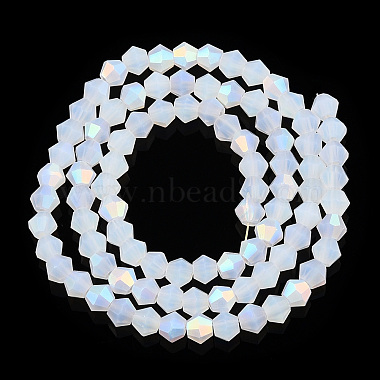brins de perles en verre dépoli imitation jade bicône(GLAA-F029-JM4mm-A05)-2