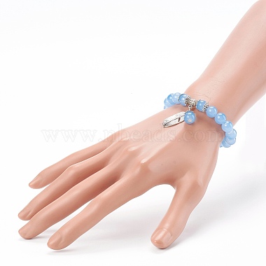 Bracelets à breloques extensibles avec perles de verre imitation jade(BJEW-JB06126-01)-5