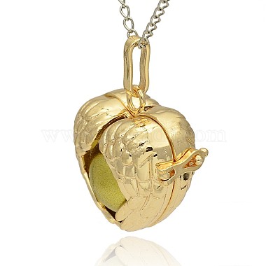 Золотые тона латунные полые сердечные подвески(KK-J241-01G)-2