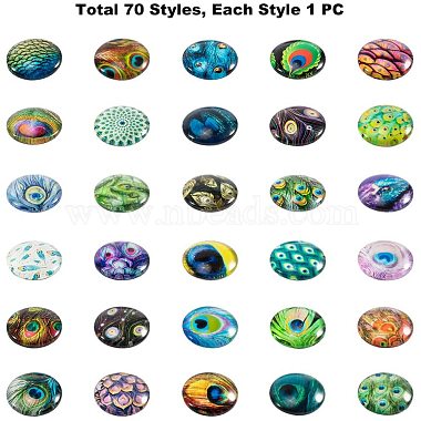 Flatback Glass Cabochons for DIY Projects(GGLA-PH0005-09B)-3