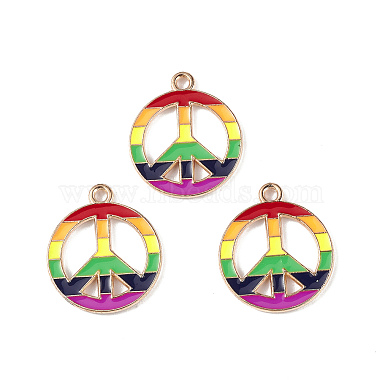 Rainbow Color Pride Alloy Enamel Pendants(ENAM-K067-20)-2