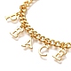 Letter PEACE Brass Charm Bracelets for Women(BJEW-L696-107G)-2