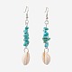 Chip Synthetic Turquoise Dangle Earrings(EJEW-JE02913-03)-1