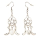 Woven Net with Natural Howlite Dangle Earrings(EJEW-JE04945-03)-2