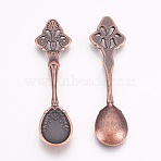 Tibetan Style Alloy Big Pendants, Kitchen Utensil Pendants, Spoon, Cadmium Free & Nickel Free & Lead Free, Red Copper Color, 59x15x4mm(TIBEP-A19597-R-FF)