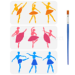 3Pcs 3 Styles Ethnic Style PET Hollow Out Drawing Painting Stencils, for DIY Scrapbook, Photo Album, Ballet, 300x150mm, 1pc/style(DIY-WH0394-0704)