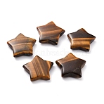 Natural Tiger Eye Beads, No Hole, Star, 31x30.5x8~8.5mm(G-O196-02B)
