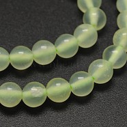 Natural New Jade Round Beads Strands, 8mm, Hole: 1mm, about 48pcs/strands, 15.5 inch(G-L348-01-8mm)
