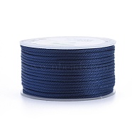 Polyester Braided Cords, for Jewelry Making Beading Crafting, Prussian Blue, 3mm, about 10.93 yards(10m)/roll(OCOR-I006-A02-18)