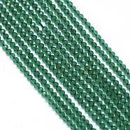 Natural Green Jade Bead Strands, Faceted, Dyed, Round, 2.5x2mm, Hole: 0.5mm, about 175pcs/strand, 13.3 inch(340mm)(G-G914-2mm-05)