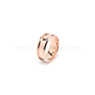 201 Stainless Steel Grooved Finger Ring Settings, Ring Core Blank, for Inlay Ring Jewelry Making, Rose Gold, Inner Diameter: 18mm, 8mm, Ring Groove: 4.3mm(STAS-TAC0002-57B-RG)