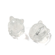Transparent Glass Beads, Gradient Color, Fox, Clear, 16x14x12.5mm, Hole: 1.5mm(GLAA-D025-06L)