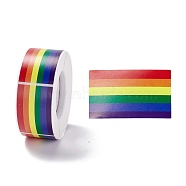 Paper Gift Tag Stickers, with Rainbow Rectangle Pride Adhesive Labels Roll Stickers, for Party, Decorative Presents, Rainbow Pattern, 5x3x0.01cm(X1-DIY-B040-04)