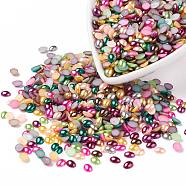 ABS Plastic Imitation Pearl Cabochons, Oval, Mixed Color, 8x6x2mm, about 657pcs/50g(X-SACR-R755-8x6mm-ZM)