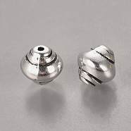 Tibetan Style Alloy Beads, Barrel, Lead Free & Nickel Free & Cadmium Free, Antique Silver, 8.5x8mm, Hole: 1mm(X-LF5167Y-NF)