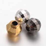 Faceted Round Brass Spacer Beads, Mixed Color, 5mm, Hole: 2mm(KK-L129-52)