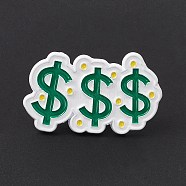 Dollar Money Enamel Pin, Alloy Brooch for Backpack Clothes, Sign Pattern, 18x30x1.5mm, Pin: 1.2mm(JEWB-A005-10-07)