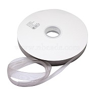 Polyester Organza Ribbon, Silver, 3/8 inch(9mm), 200yards/roll(182.88m/roll)(ORIB-L001-03-012)