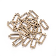 Alloy Links connectors, Cadmium Free & Nickel Free & Lead Free, Rectangle, Antique Bronze, 30x11.5x2mm, Hole: 2mm(PALLOY-A19011-AB-FF)