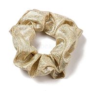 Glittered Cloth Elastic Hair Ties Scrunchie/Scrunchy Hair Ties for Girls or Women, Tan, 40mm(OHAR-PW0009-25C-03)