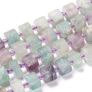 Natural Fluorite Beads Strands, Frosted, Column, 10~10.5x4~8.5mm, Hole: 1.2mm; about 36pcs/strand, 15.55 inches(39.5cm)(G-I194-45)